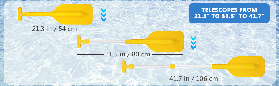 Набір телескопічних весел для байдарок алюмінієвих (жовтий)