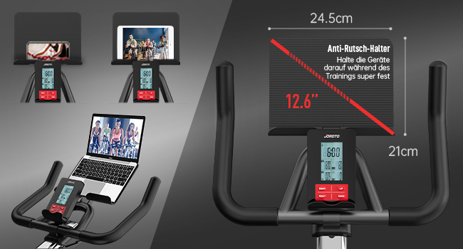 Велотренажер JOROTO X2 Ergometer і велотренажер JOROTO X2PRO Bluetooth, веловелосипед для внутрішнього руху Швидкісний велосипед з потужним магнітним гальмом і ремінним приводом - навантаження 150 кг X2PRO (підтримка Bluetooth)