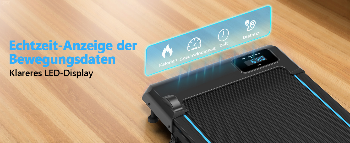 Walking Pad - компактний біговий тренажер для дому з регулюванням нахилу до 9%, швидкість 1-10 км/год, LED-дисплей, пульт дистанційного керування, потужність 2.75HP, максимальне навантаження 150 кг, без монтажу