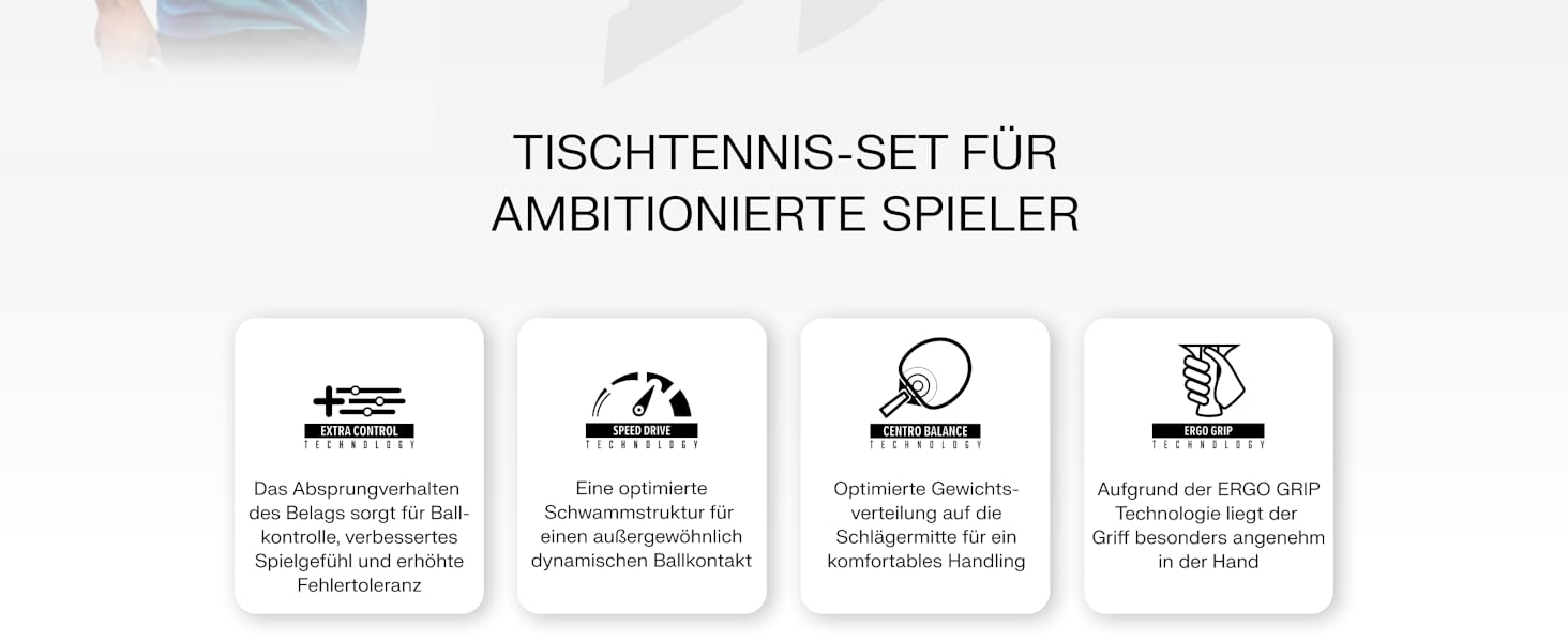 Набір для настільного тенісу JOOLA Hugo Calderano Edge: 2 ракетки + 3 м'ячі + чохол - 6 предметів