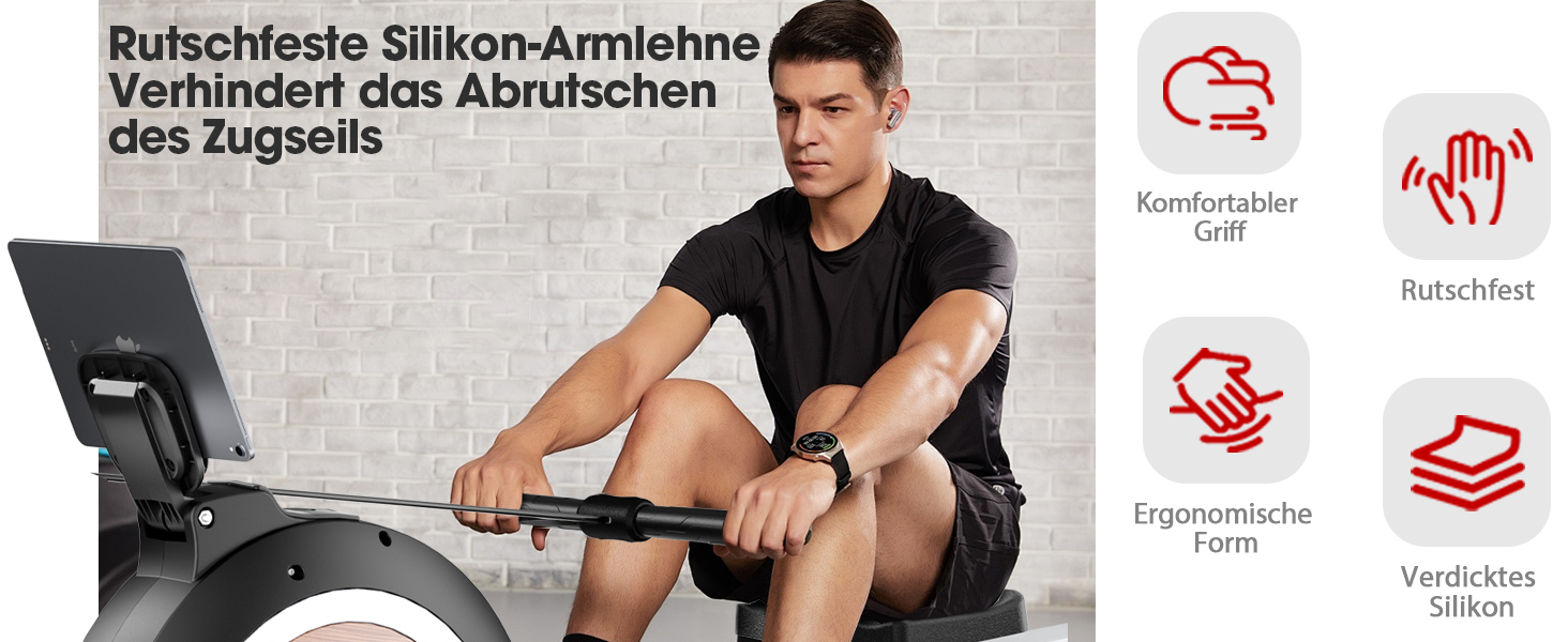 Веномкер тренажер для греблі, магнітний, для дому, 16 рівнів опору, 160 кг, з'єднання з APP, чорний