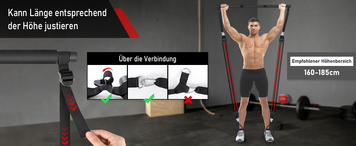 Набір для фітнесу та пілатесу з гумовими стрічками опору (8 шт.) 20/30/40/50 lbs, стійка, ручки, фіксатори для дверей, петлі для ніг, сумка для перенесення