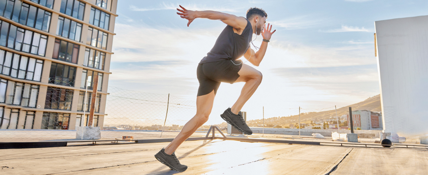 Чоловічі кросівки для ходьби та бігу: дихаючі, легкі, спортивні, для залу та вулиці, фітнес, теніс, розмір 47 EU, чорний колір, модель 8058