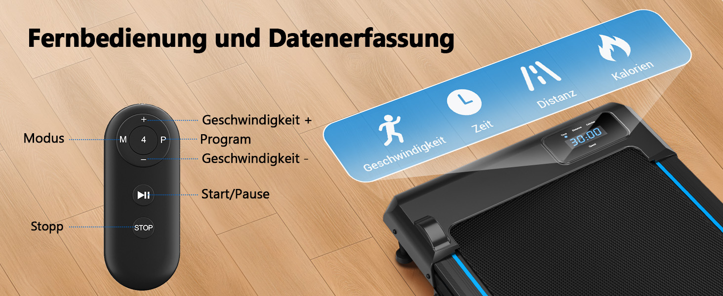 Walking Pad VANNECT: компактний біговий тренажер для дому з регулюванням нахилу, LED-дисплеєм та пультом керування. Максимальне навантаження 150 кг, без монтажу.