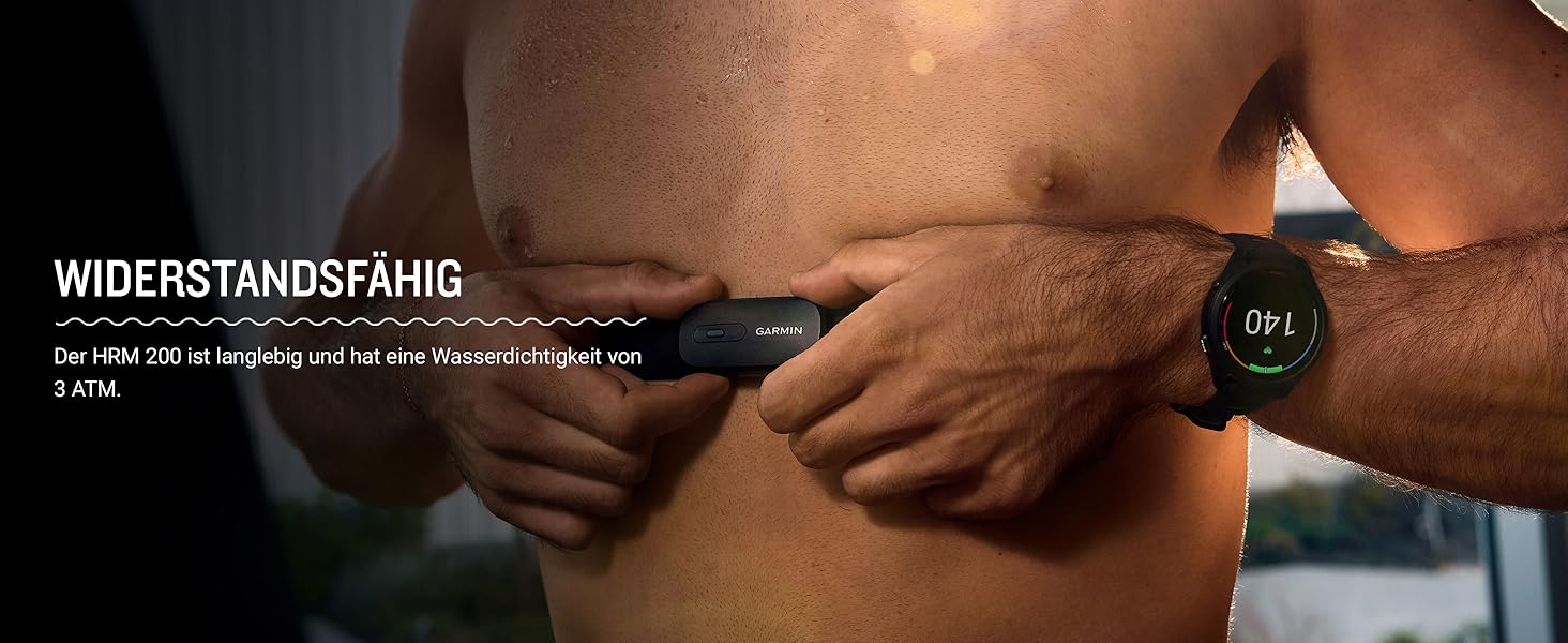 Гармін HRM 200 - нагрудний датчик серцевого ритму, преміум-якість, батарея до 1 року, для точного вимірювання, розмір M-XL
