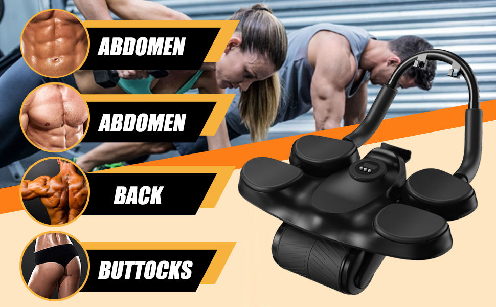 Автоматичний ролер для пресу, 1,5 м з наколінником та таймером, регульована підставка для ліктів