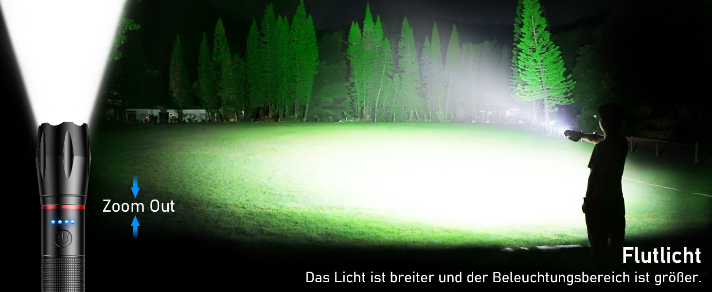 LED ліхтарі Blukar, 2 шт., 2000 люмен, зумуючі, 5 режимів, водонепроникні (IPX6), для кемпінгу, туризму, риболовлі, надзвичайних ситуацій