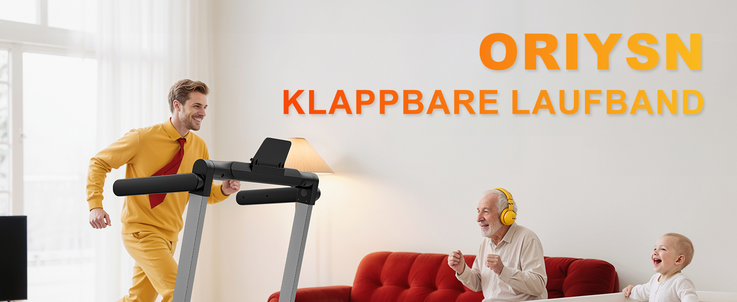 Бігова доріжка Orisyn для дому | 3-в-1 Walking Pad з мотором 2.5PS | 12 км/год, Bluetooth та 12 програм | Dual-LED, складаний, сумісний з APP | Ідеально для невеликих приміщень та домашніх тренувань Dual Mode, макс. 12 км/год, 12 програм та Dual-LED