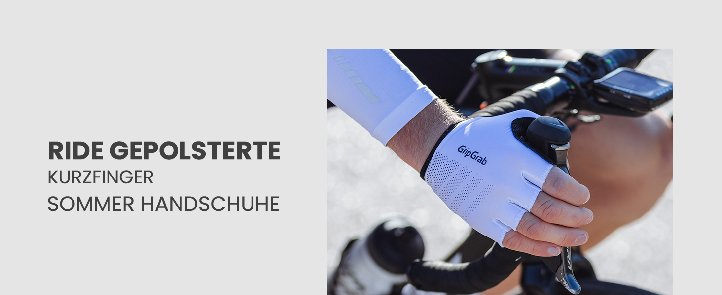 Fahrradhandschuhe GripGrab Ride Einsteiger Kurzfinger Sommer XXL Weiß - Пadded, безпальцеві, для початківців