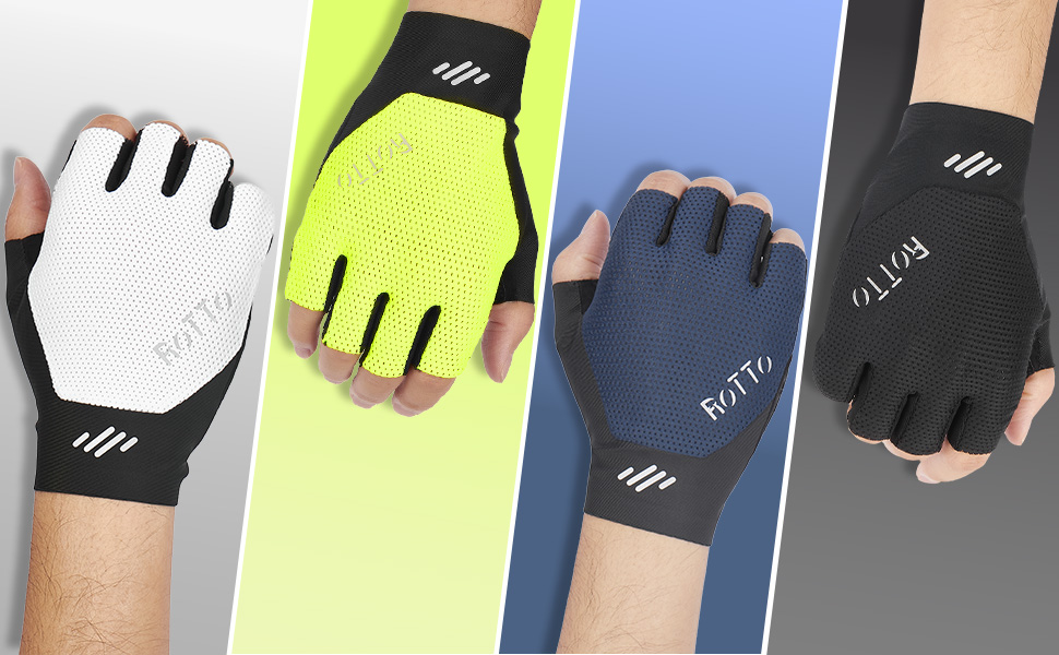 Велосипедні рукавички ROTTO напівпальцеві, з підкладкою, унісекс, чорні, розмір S