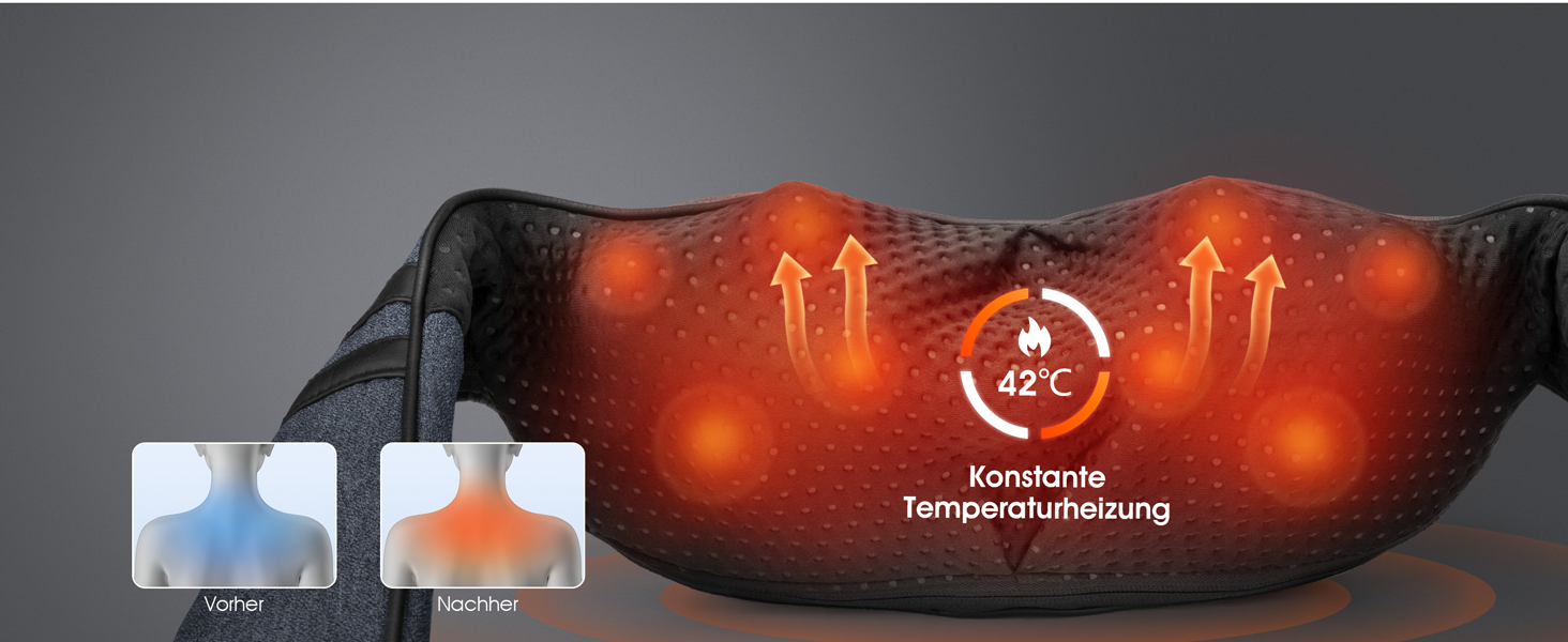 VOYOR HEALTH масажер для шиї з підігрівом, 4D шиацу масажер глибоких тканин для зняття болю у м'язах шиї, спини, плечей, для дому, офісу, авто, модель PJ200