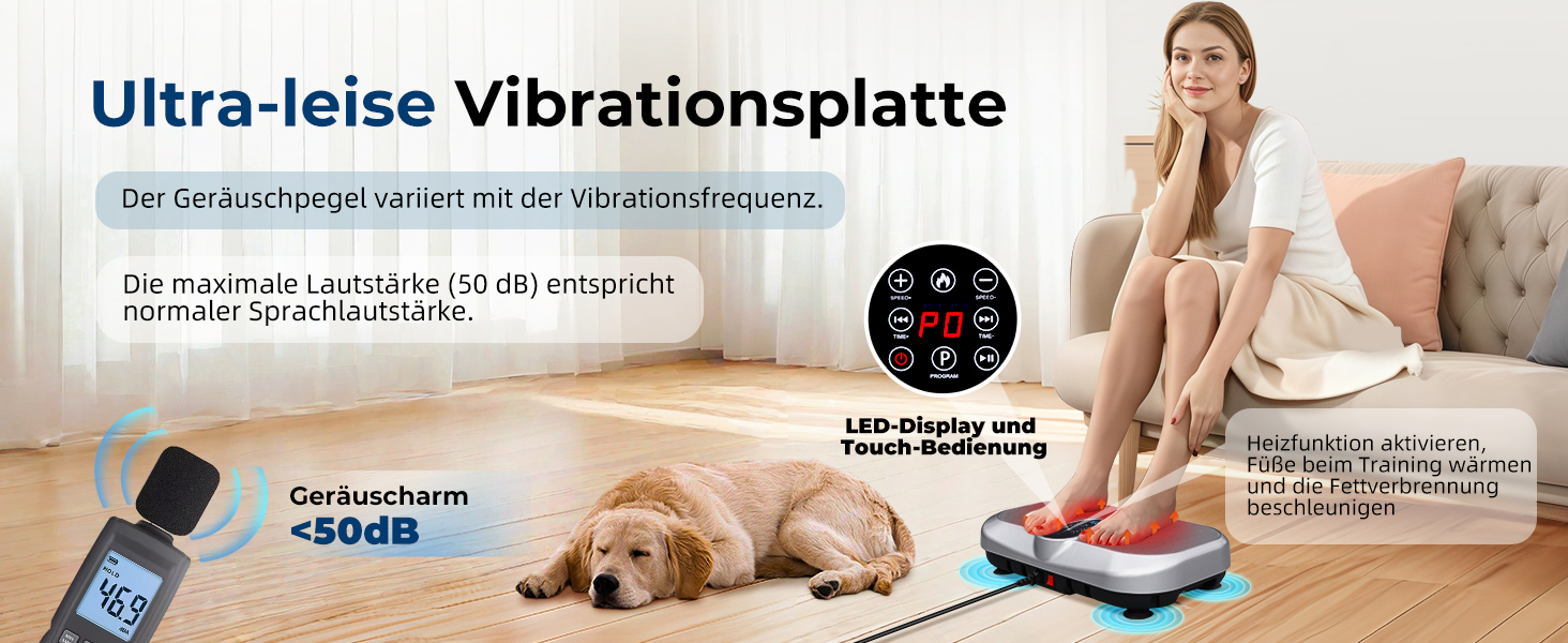 Вібраційна платформа 4D для дому з пультом, стрічками опору, підігрівом та Bluetooth, 150 кг, 120 рівнів