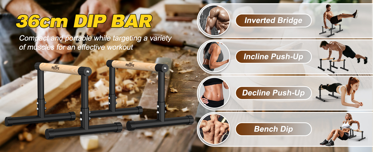 Стойка для віджимань та підтягувань RELIFE Calisthenics Black-3. Регульована висота, для занять вдома та в залі.