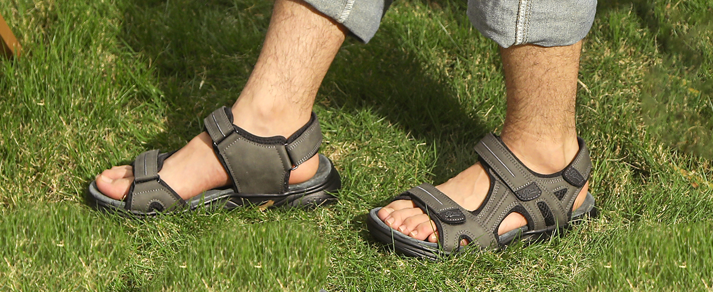 Чоловічі сандалі JOMIX на липучках, літні відкриті шльопанці для трекінгу, сірі, 44 EU