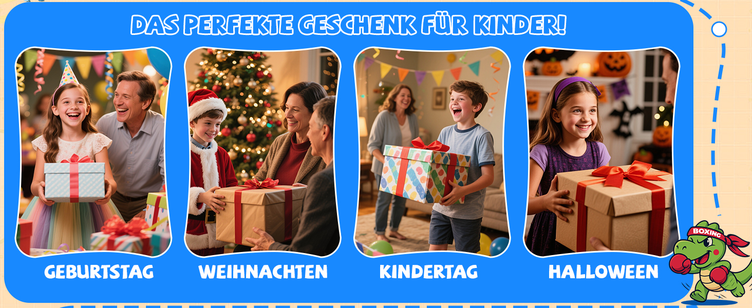 Дитячий боксерський мішок Ninonly 130 см з рукавичками для боксу, карате та тхеквондо для хлопчиків та дівчаток, динозавр