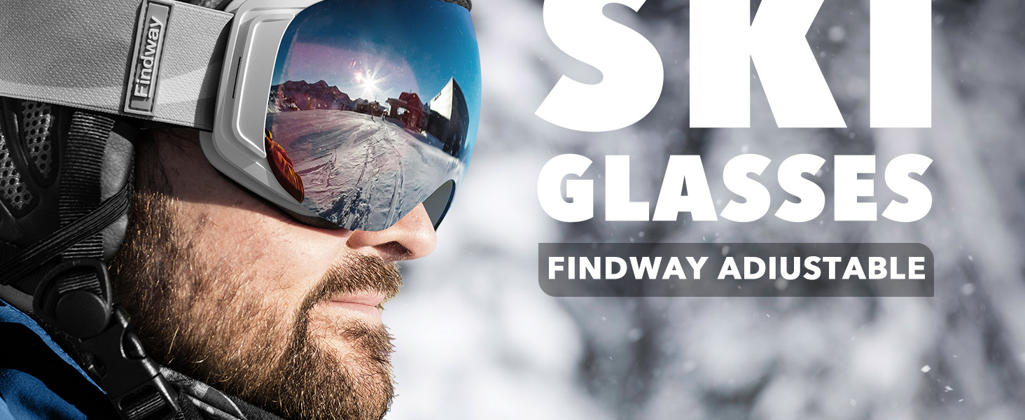 Скі-маска Findway для носіння з окулярами, унісекс. Сноуборд маска з магнітними змінними лінзами, поляризація, OTG, антитуманне покриття, універсальна, дзеркальна, срібно-чорна (VLT 10,2%)