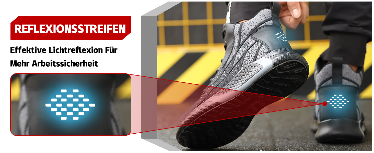 Зручні та безпечні робочі черевики з металевим носком для чоловіків та жінок. Дихаючі, антиковзкі, розміри 35-48 EU, колір блакитний.