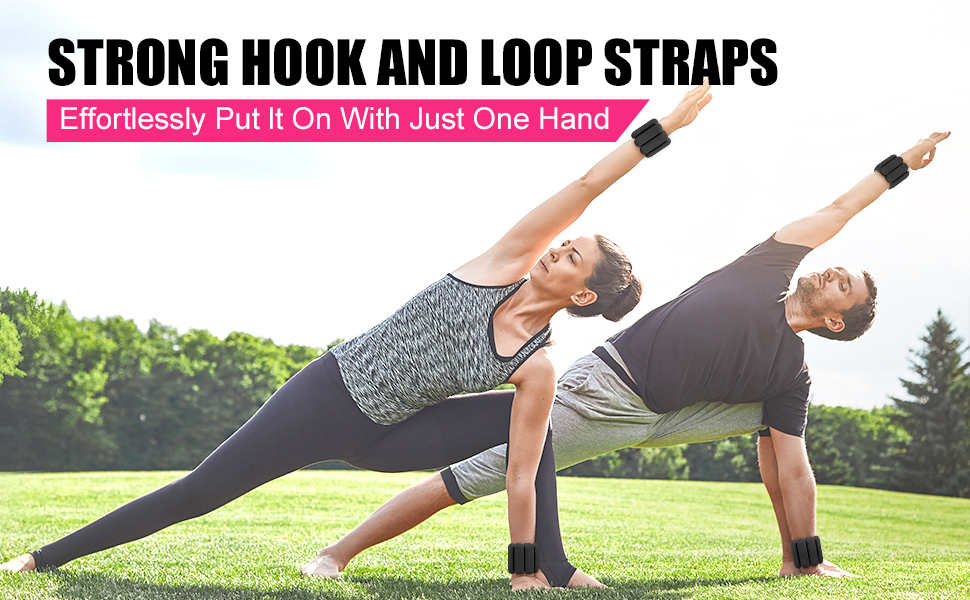 Набір обтяжень для зап'ястя та щиколотки (2 шт, по 0,5 кг) для фітнесу, йоги, танців, пілатесу, ходьби (чорний)