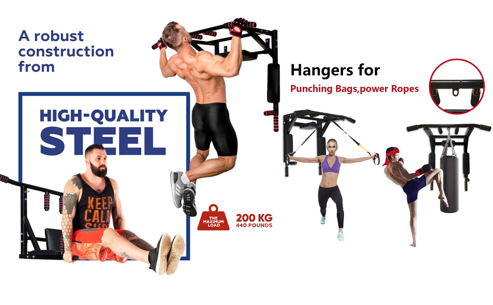 Кільцева штанга для підтягувань на стіну MAXSTRENGTH, турнік для дому, фітнес-обладнання