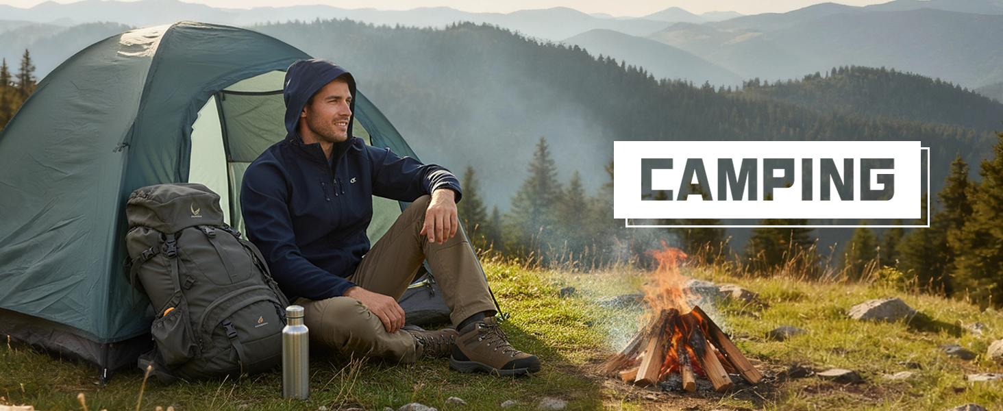Чоловіча куртка Softshell Huayuzh — водонепроникна, вітрозахисна та дихаюча outdoor куртка-вітровка для походів та кемпінгу, XL, синя
