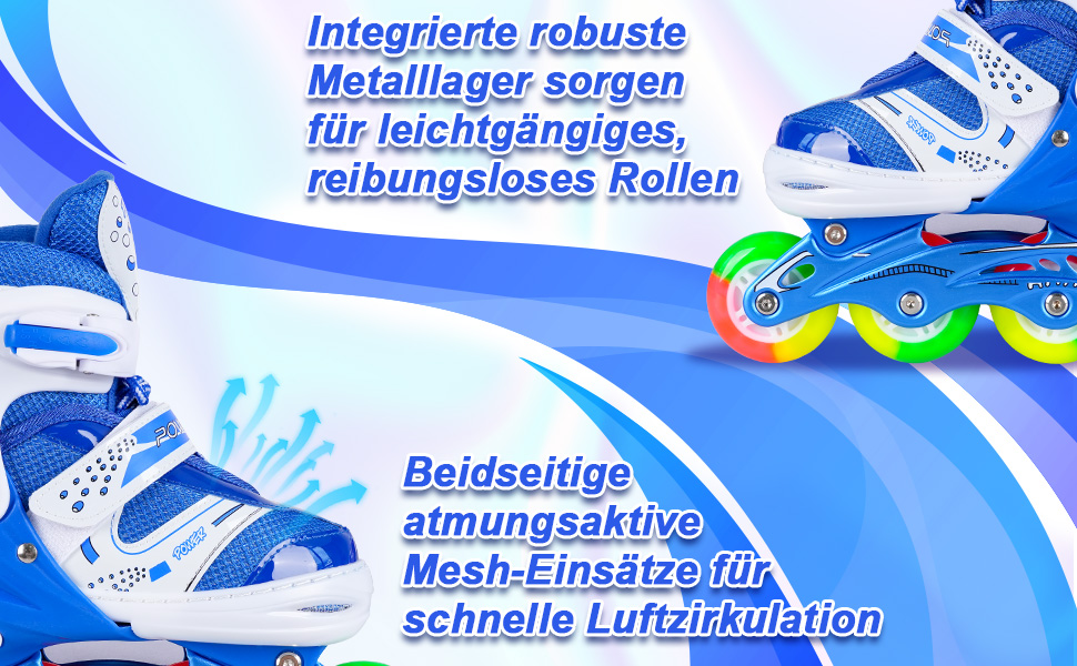 Дитячі ролики JIFAR Inliner Kinder з регульованим освітленням, розміри 30-33, 34-37, для хлопчиків та дівчаток, блакитні