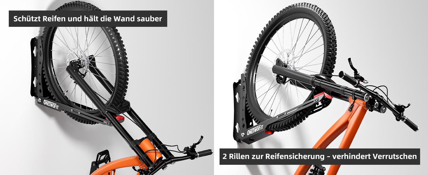 Настінна підставка для велосипеда ONETWOFIT - 2 шт., чорна, до 35 кг