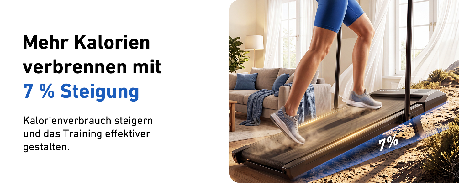 Бігова доріжка DeerRun Walking Pad з нахилом 6% для дому та офісу, компактне підстільне Laufband з LED-дисплеєм, пультам та підтримкою додатка, до 136 кг, світло-рожева