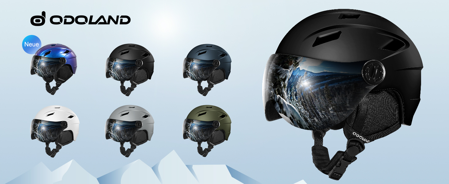 Шолом для сноуборду та лиж Odoland, легкий гоночний шолом з візором, для чоловіків та жінок, розмір S (52-55 см), колір хакі