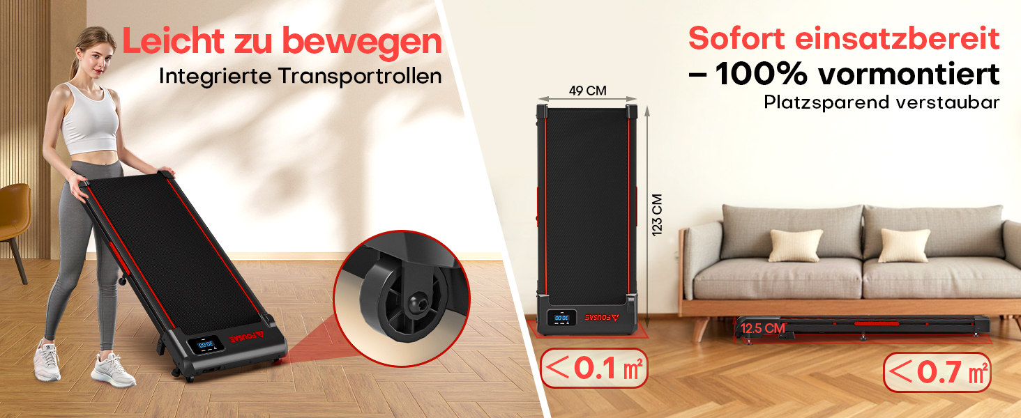 Бігова доріжка Walking Pad для дому з нахилом 9%, швидкість 1-10 км/год, потужність 2.5HP, LED-дисплеєм, дистанційним керуванням та 12 програмами, амортизація, до 150 кг, чорно-червона