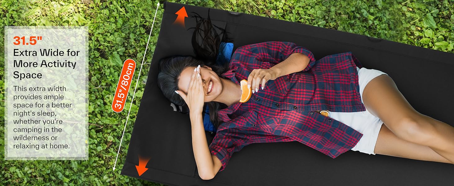 Розкладне ліжко Sportneer для кемпінгу та відпочинку на природі: легке, компактне, алюмінієве (190x70 см)