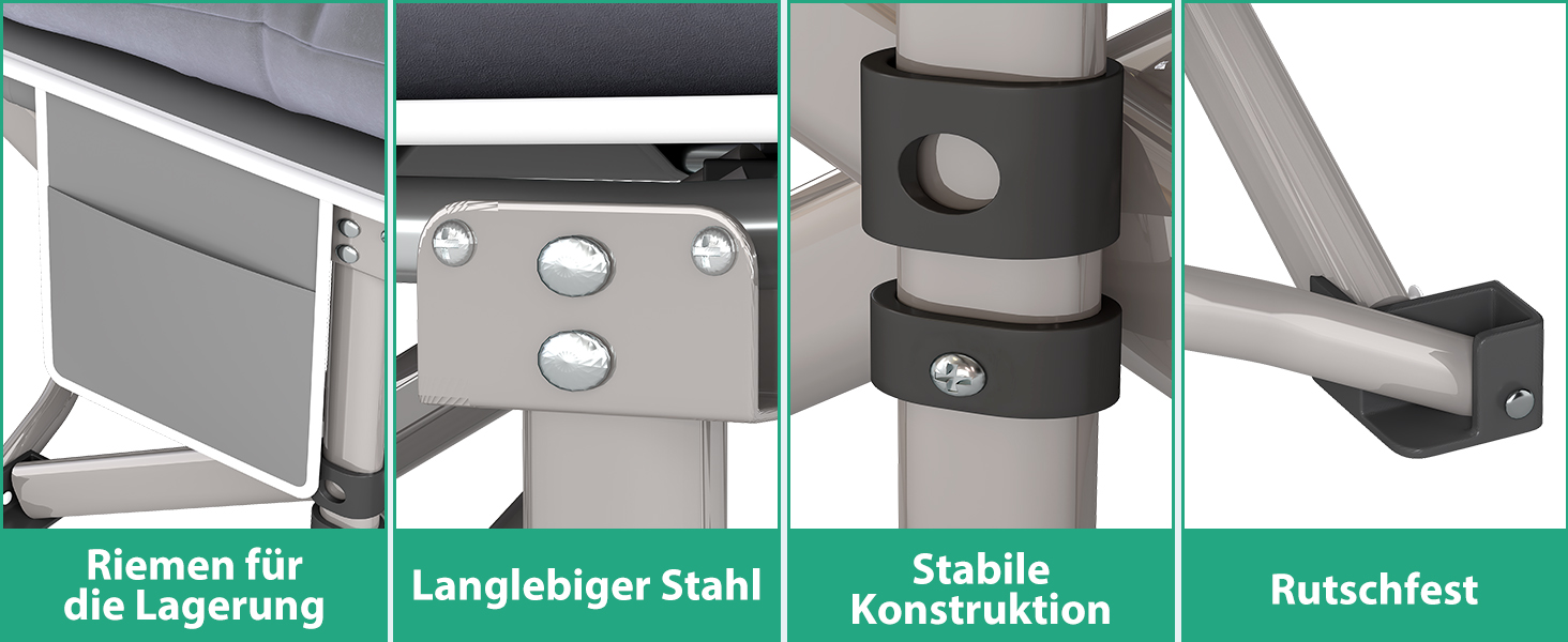 Розкладне ліжко-матрац для кемпінгу та відпочинку (190x71x35 см, сірий)