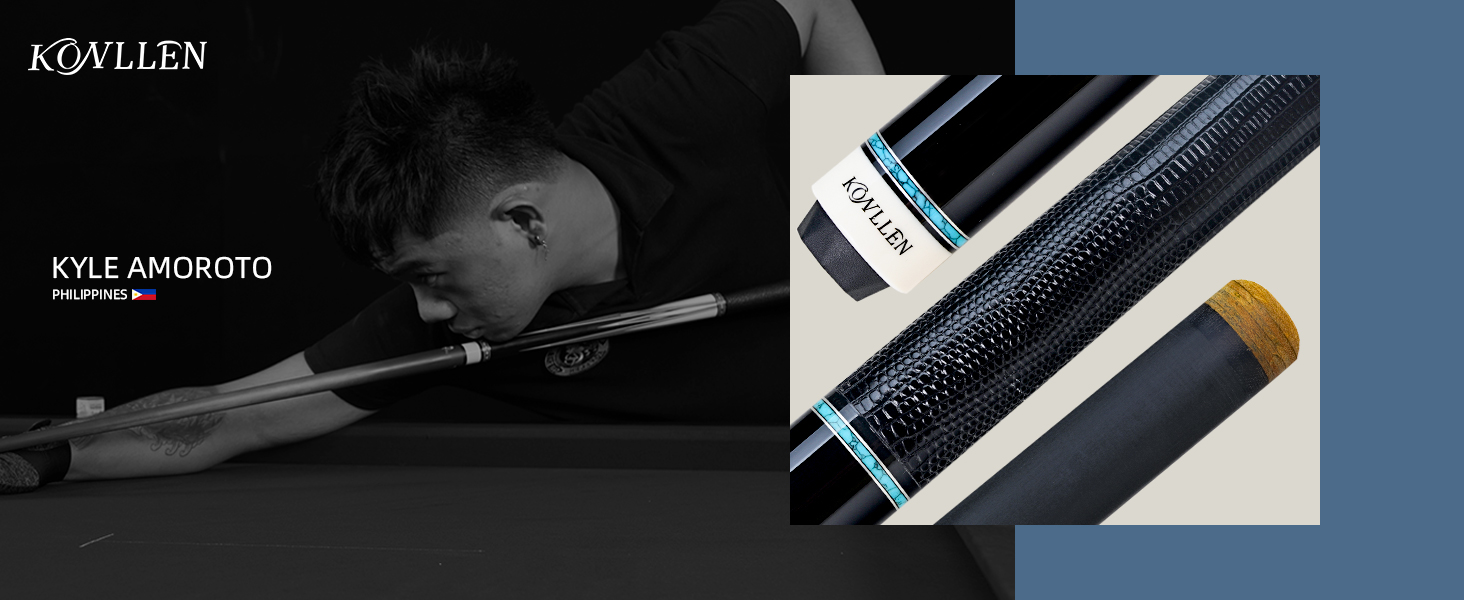 KONLLEN Billardqueue з карбону, 58 дюймів: професійний бик для дорослих, повна карбонова технологія, низький опір, наконечник 12.5 мм (Pro Taper, ультрагладкий) (AK75-13F)