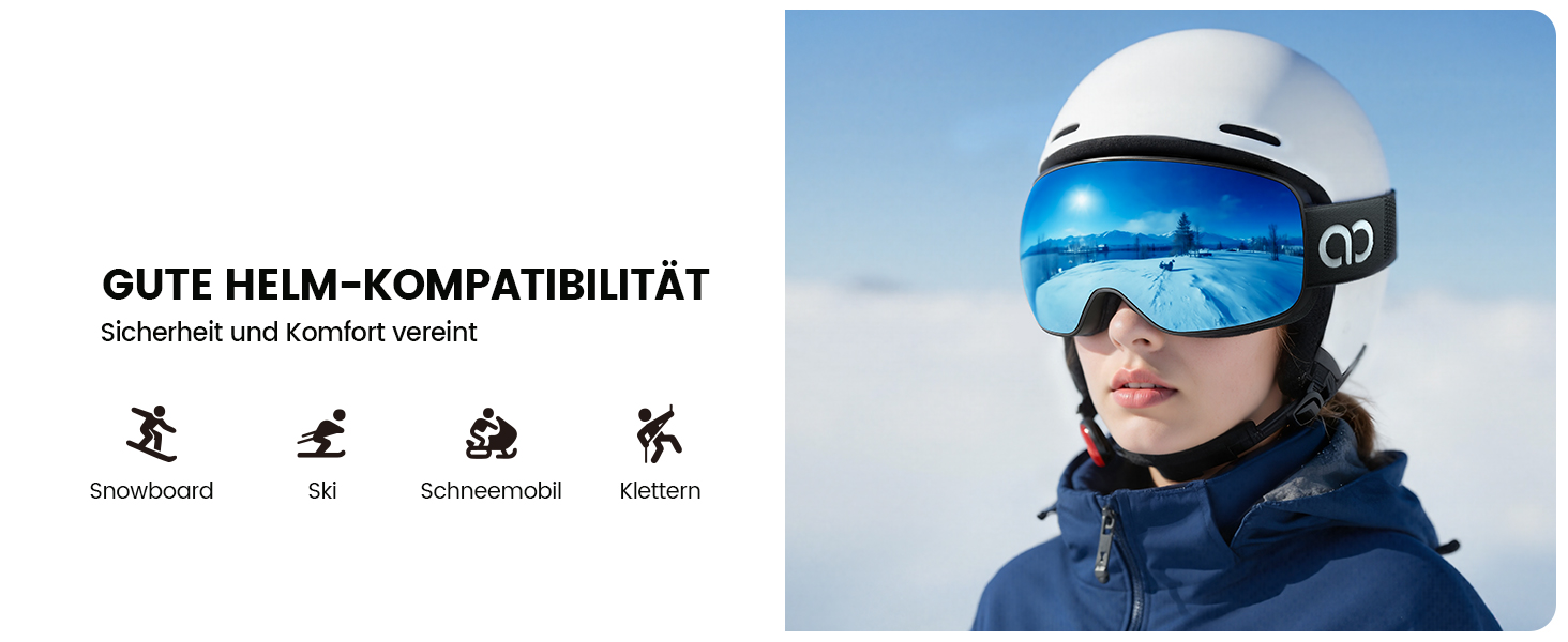 Ламікал - скі-маска для чоловіків та жінок, сноуборд маска з OTG - [Ultra HD та ширший огляд] - TOP антитуманна скі маска для носіїв окулярів, дзеркальна сноуборд маска, скі маска UV400 з захистом від відблисків (Покращена версія - чорний каркас - синій (VLT: 11%))