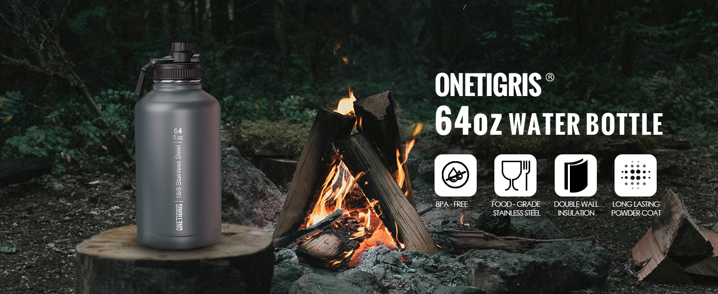 Термофляга OneTigris із нержавіючої сталі 0,9 л — ізольована спортивна пляшка для води для кемпінгу, їзди на велосипеді, йоги та спортзалу, 32oz