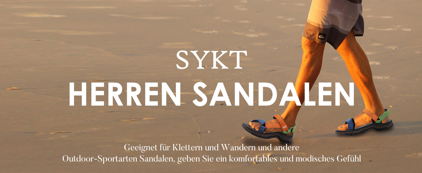 Чоловічі трекінгові сандалі SYKT для туризму та відпочинку на природі (чорний, сірий, 44 EU)