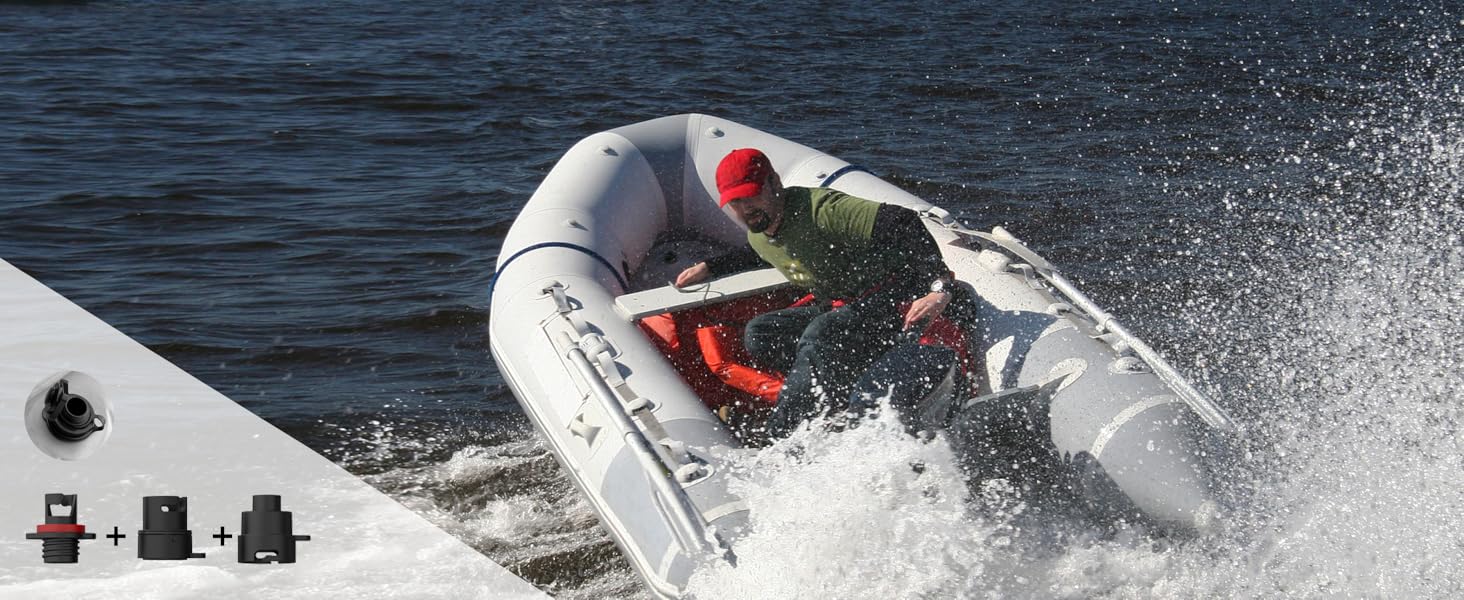 Електричний насос для SUP до 20PSI з акумулятором, для каяків та SUP дощок, з 7 насадками, зелений