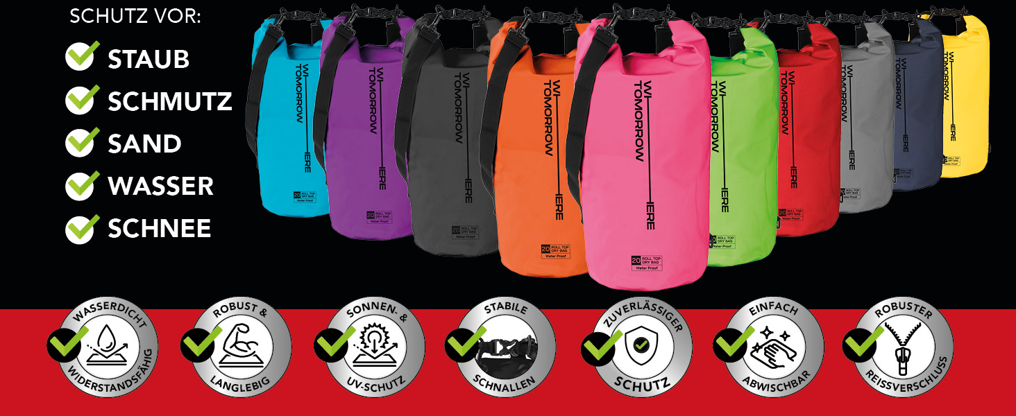 Водонепроникний рюкзак Dry Bag | Сумка-мішок Dry Bag | 2L, 5L, 10L, 20L | Для човнів, каяків, риболовлі та кемпінгу (Вертикальний, Рожевий)