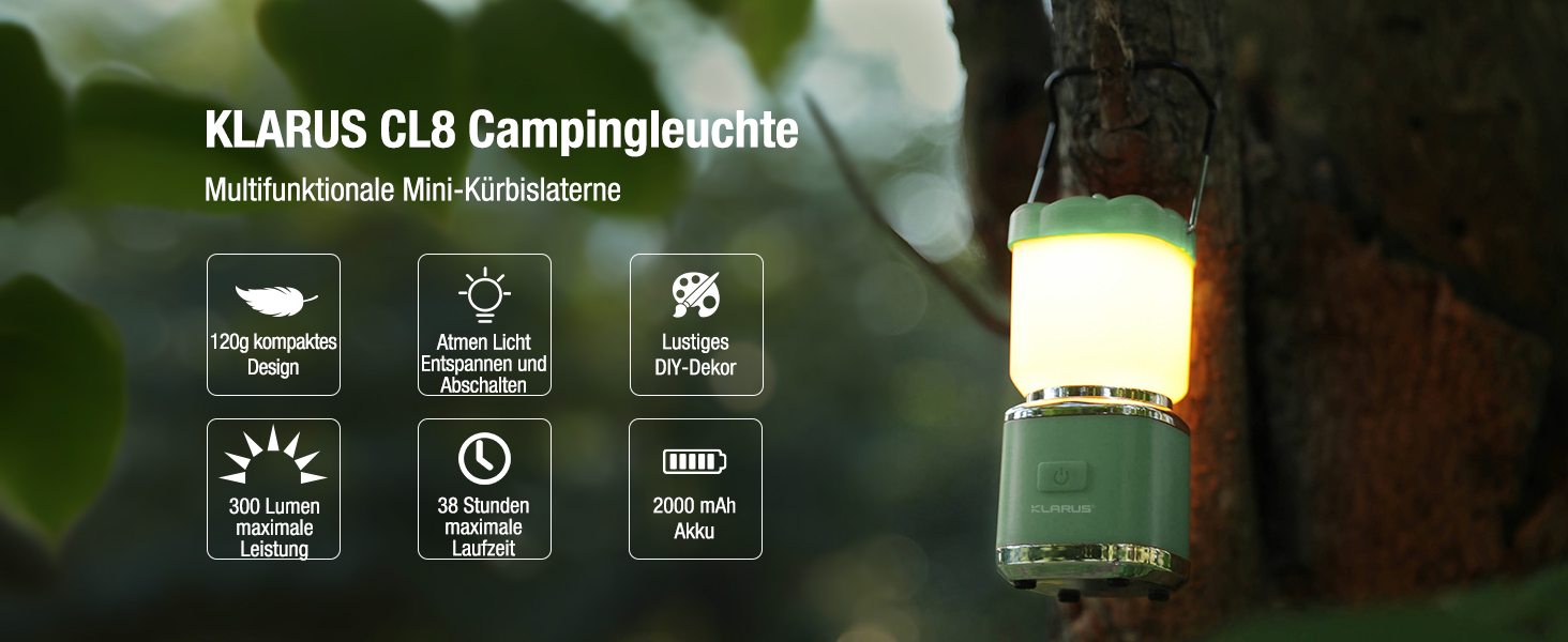 KLARUS CL8 Mini Camping-ліхтар 