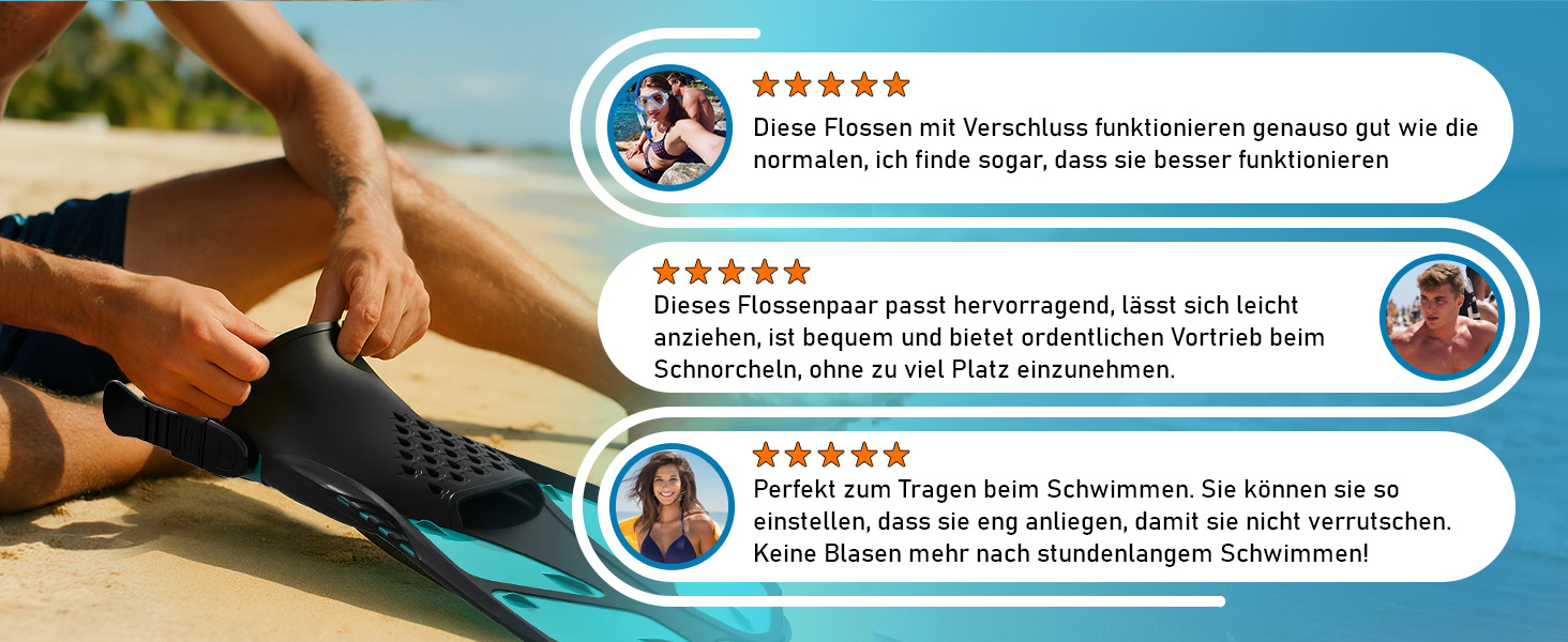 Ласти для плавання Schnorchelflossen регульовані, дорослі, компактні (S/M, темно-зелені) для дайвінгу, снорклінгу та тренувань з сіткою