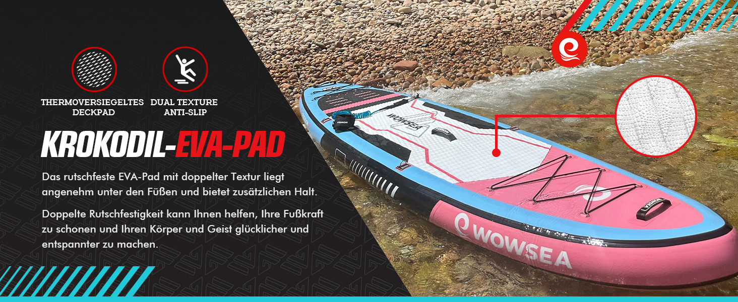 WOWSEA Poseidon P1 Надувне SUP-борд: міцний та стабільний для туризму, подорожей та відпочинку. Комплект iSUP з аксесуарами, підходить для водних занять та релаксу