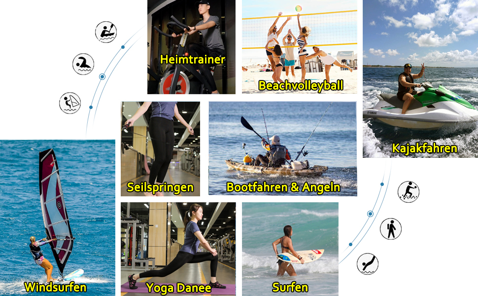 Зітоп Барфути - Водні черевики для чоловіків та жінок. Швидка сушка. Для плавання, серфінгу, йоги. Розміри 36-46 EU. Чорний колір.