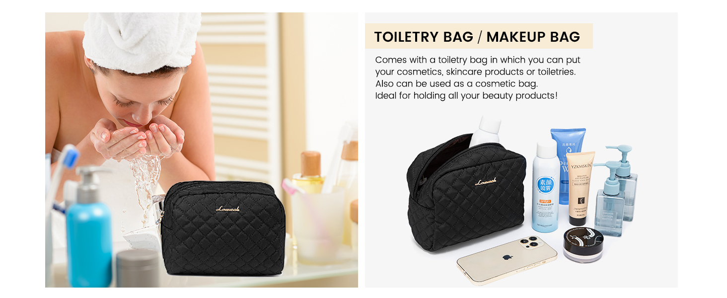 Спортивна сумка LOVEVOOK для жінок з відділенням для взуття та мокрих речей, велика дорожня сумка-вояджер, комплект з косметичкою, водонепроникна, ручна поклажа для літака, спортзал, чорна (M-2pcs)