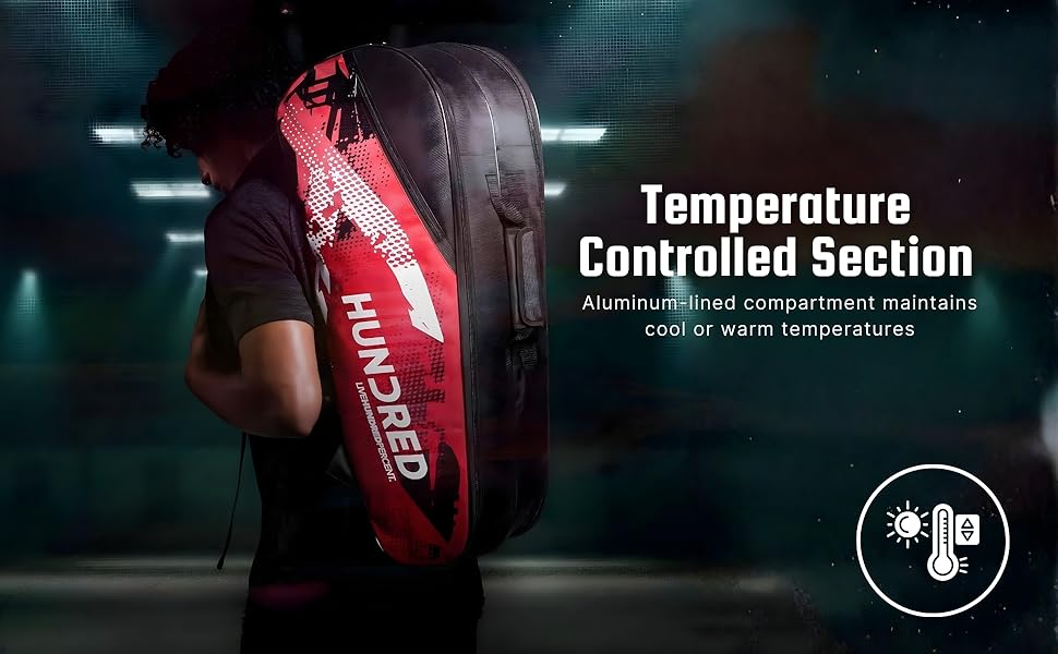 Сумка для бадмінтону HUNDRED Sonic Pack Kit Bag: містка сумка для ракеток, взуття та екіпіровки для спорту, тренажерного залу та подорожей, унісекс, чорна