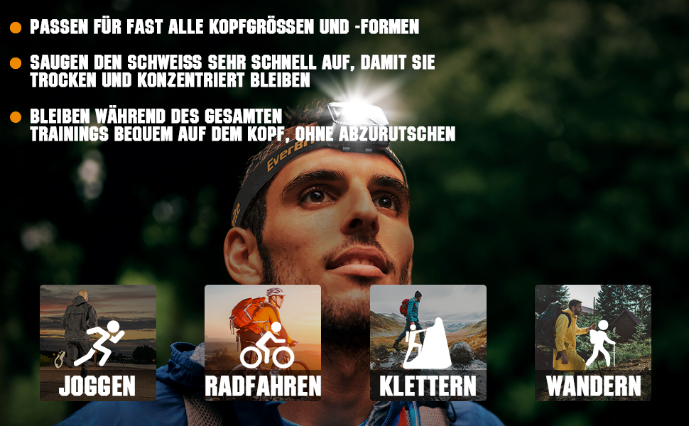 EverBrite LED налобний ліхтар: перезаряджуваний, водонепроникний, з червоним світлом, для кемпінгу, риболовлі та активного відпочинку. В комплекті USB-C кабель