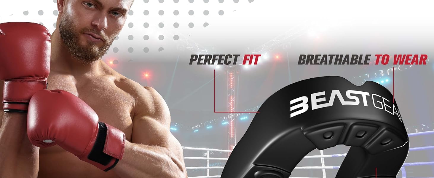 Захист для зубів Beast Gear - для боксу, ММА, регбі, кікбоксингу, дзюдо, карате, хокею та бойових мистецтв. Зручна коробка для зберігання. Захищає зуби, ясна та щелепу.