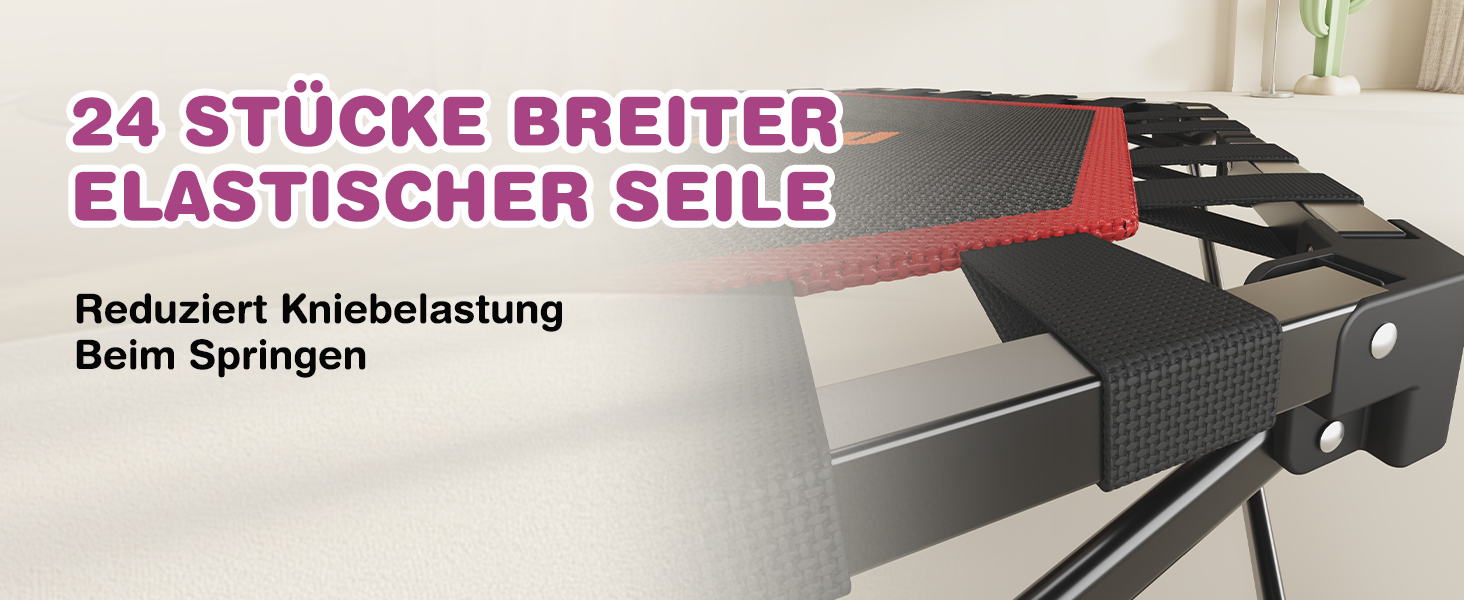 MOMODA Складний батут для фітнесу в приміщенні з ручкою, діаметр 106 см, червоний, для дітей та дорослих