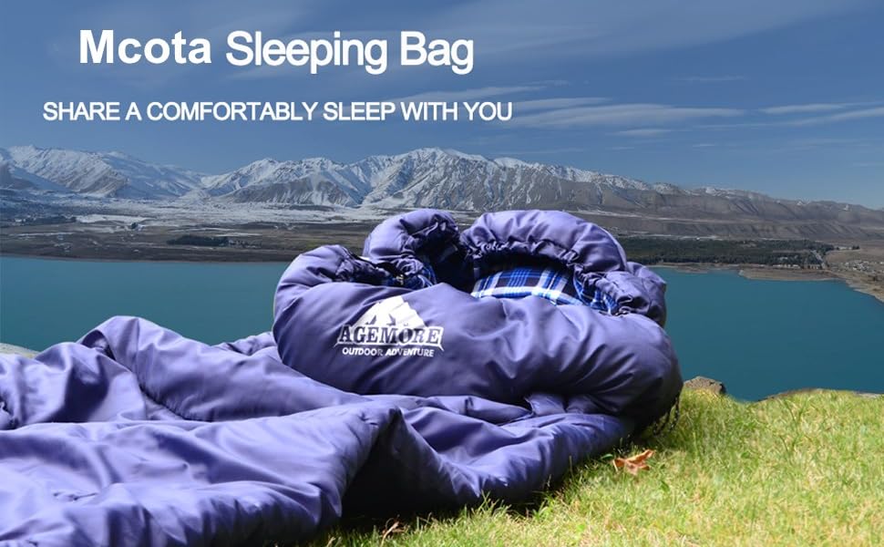 Спальний мішок для дорослих Baumwoll-Flanell, 100% бавовна, для кемпінгу, походів, 3-4 сезони, блакитний