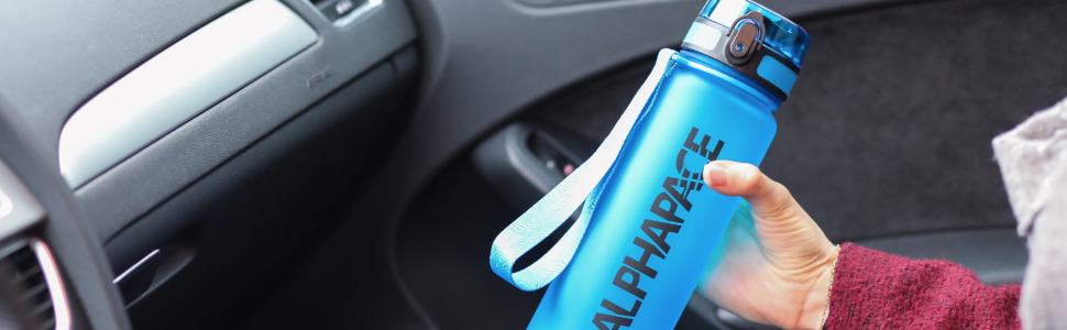 Спортивна пляшка Alphapace 1000 мл, без BPA, з фільтром для фруктів, чорна – для спорту, вело та відпочинку