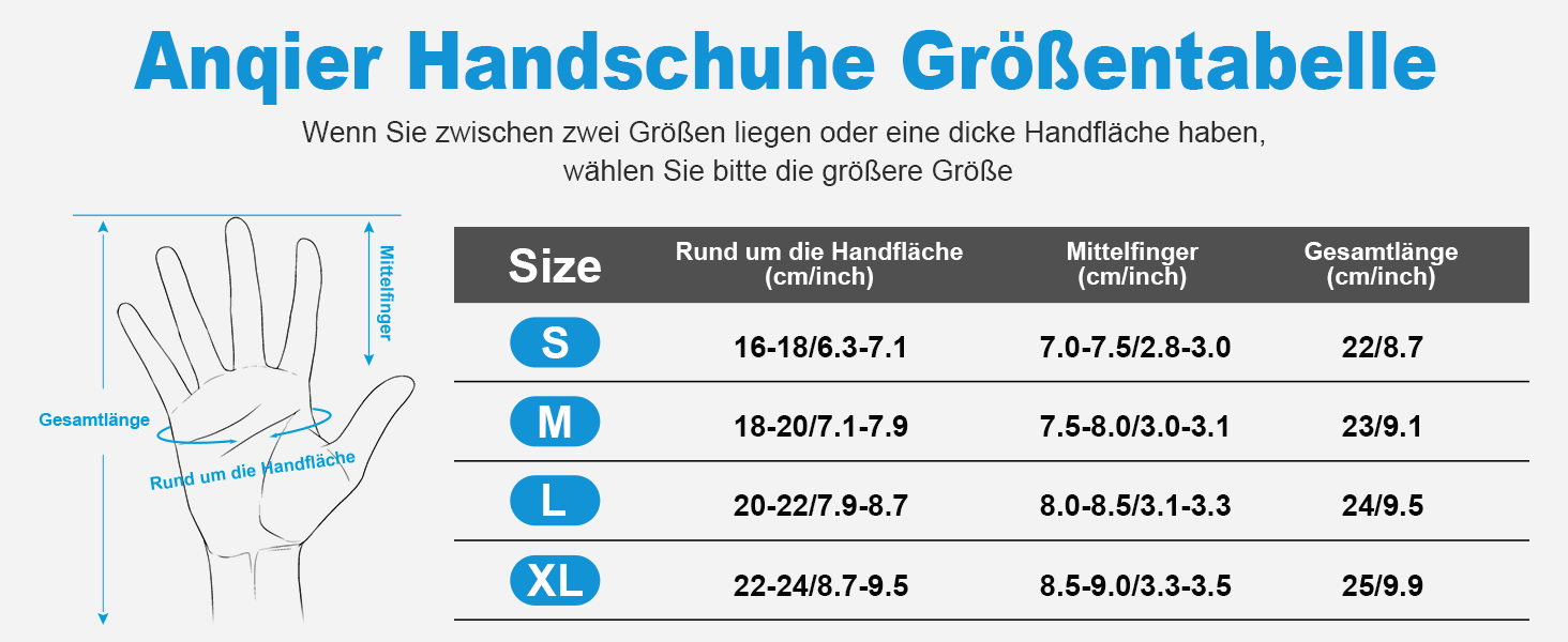 Велосипедні рукавички Anqier для чоловіків та жінок, зимові, з підтримкою сенсорного екрану, неслизькі, теплі, вітронепроникні для їзди на велосипеді, бігу, катання на лижах та водіння автомобіля