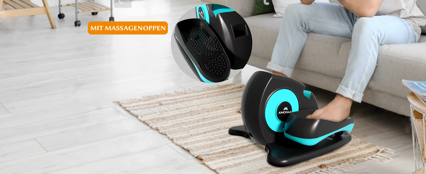 Електричний еліптичний тренажер Amonax, міні крос-тренажер для дому, сидячий велотренажер для людей похилого віку, кардіо тренажер під стіл, сидячий велотренажер з масажем ніг, універсальний розмір